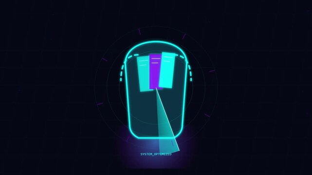 Futuristic Digital Hud Scan Of Computer Mouse Technology Interface