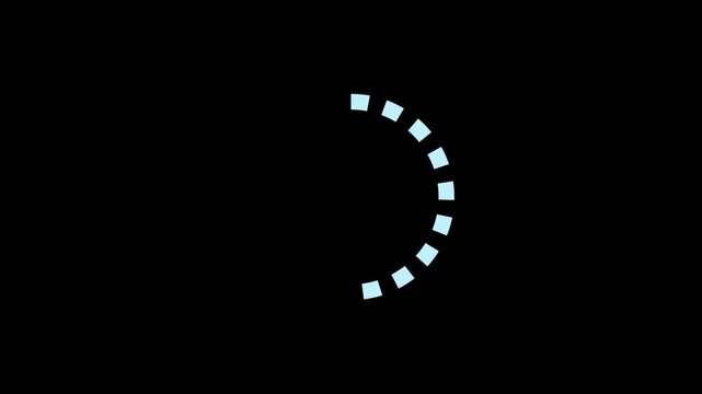 Loding process movement isolated on black background, animation video....