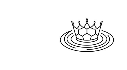 Soccer ball crown logo design in minimalist line art style © Yusuf Alfarizi Naufa