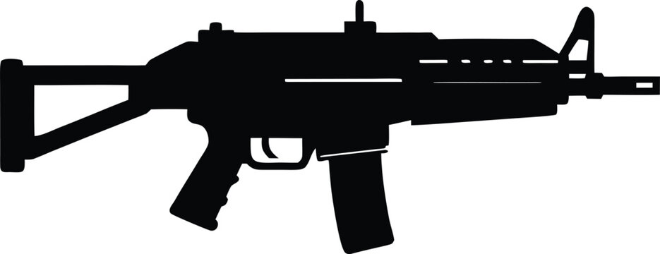 Silhouette design of FN minimi M 249 fighter jet