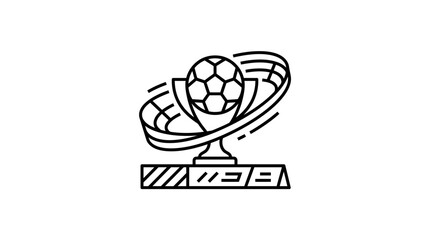 Soccer Championship Trophy Icon Line Art © Ahmad Zayyan Rafif A