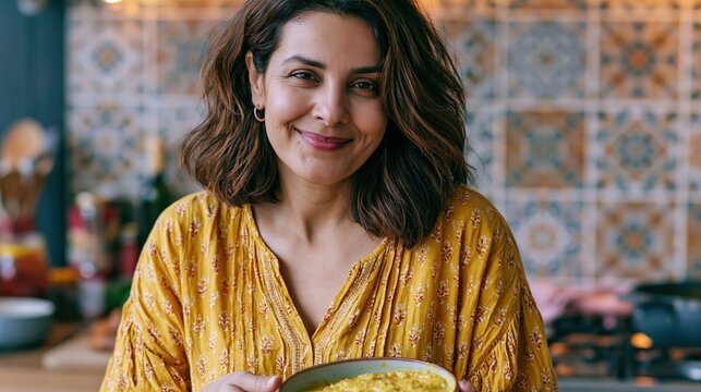 Woman preparing bland meal for digestive wellness in bright kitchen