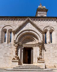 Obraz premium The Collegiata di San Quirico Church view in San Quirico d'Orcia Town of Tuscany