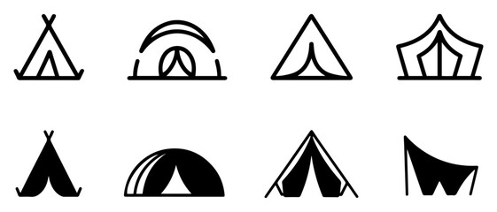 camping tent hiking vector icon © vectomix