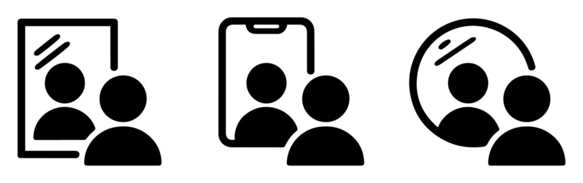 mirror reflection person vector icon