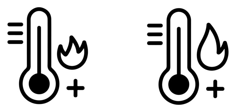 high temperature thermometer warning icon