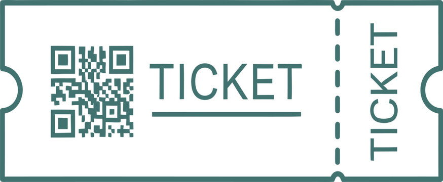 Admit one event ticket with a scanable digital qr code for entry access