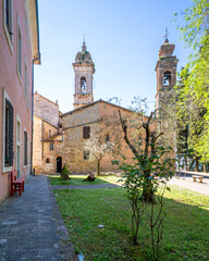 Obraz premium The Collegiata di San Quirico Church view in San Quirico d'Orcia Town of Tuscany