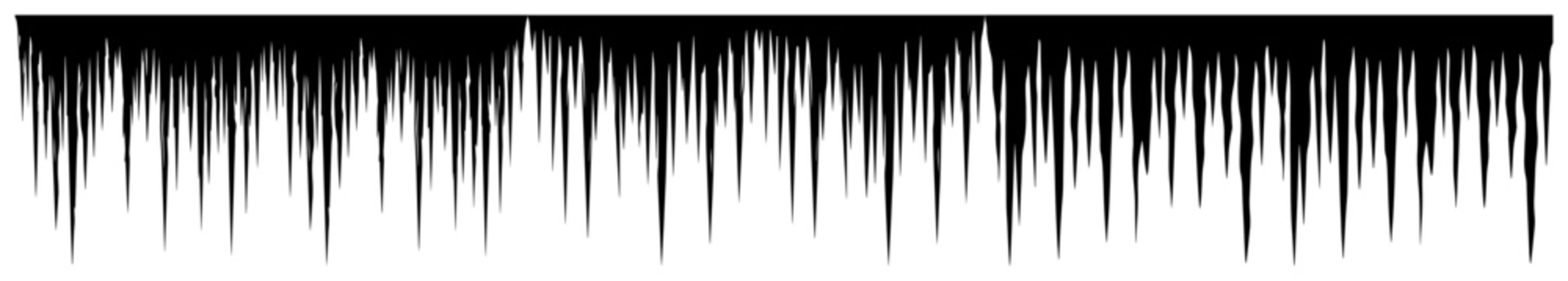 Sharp vertical spikes and hanging needles texture in minimalist abstract style