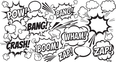 Comic book explosion speech bubbles © 2h.designer07