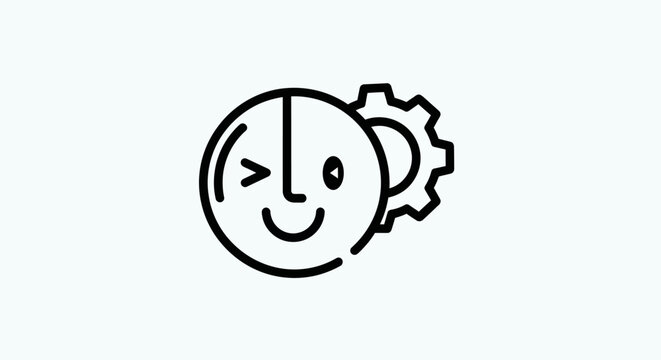 Abstract illustration of face and gear