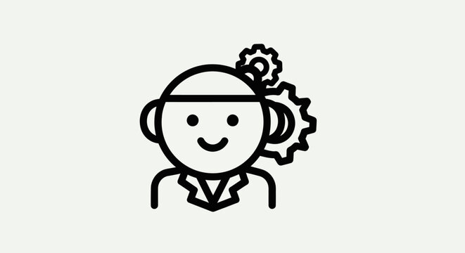 Abstract person with gear illustration