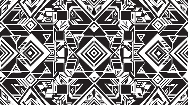 Black and white geometric tribal pattern