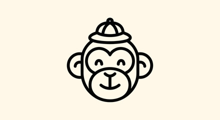 Cartoon monkey face vector illustration © Ever