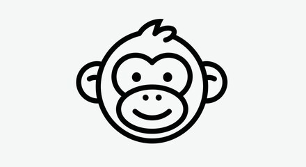 Cartoon monkey head illustration © Ever