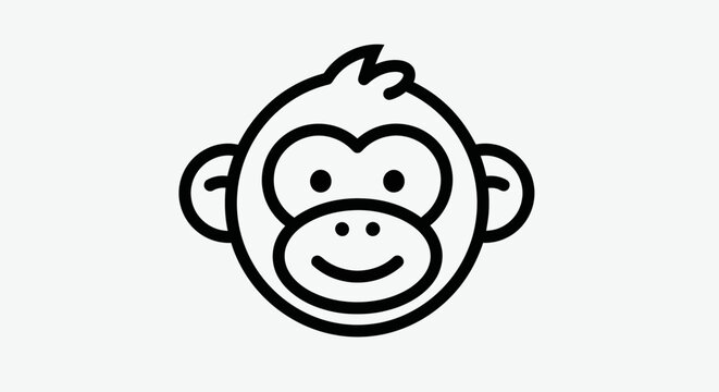 Cartoon monkey head illustration