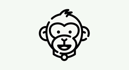 Cartoon monkey head illustration © Ever