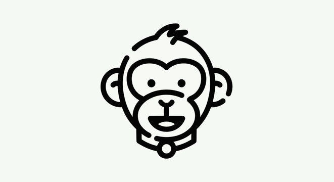 Cartoon monkey head illustration