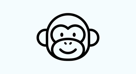 Cartoon monkey head illustration © Ever