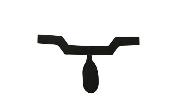 Minimalist abstract umbrella icon with handle and drop shadow isolated on transparent background