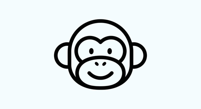 Cartoon monkey head illustration