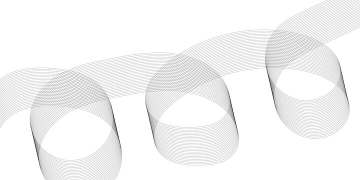 Abstract three dimensional wireframe cylinders connected by a wavy line pattern