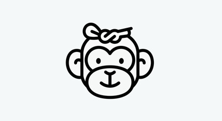 Cartoon monkey head illustration © Ever