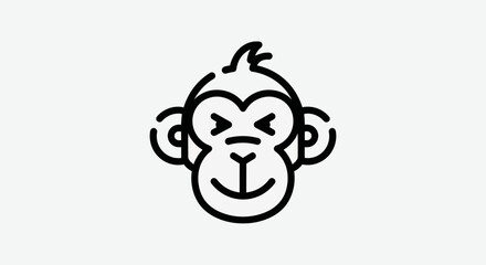 Cartoon monkey head illustration © Ever