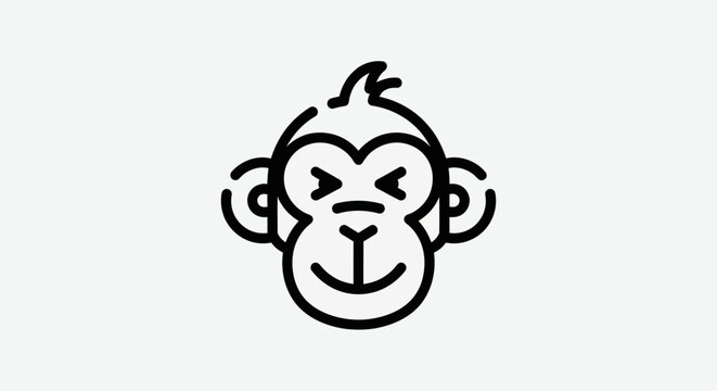 Cartoon monkey head illustration