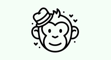 Cartoon monkey wearing hat © Ever