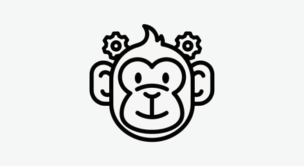 Cartoon monkey with gear embellishments © Ever