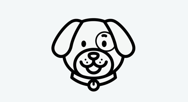 Cartoon dog face vector illustration