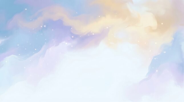 Soft Dreamy Pastel Sky Abstract Cloudscape Art