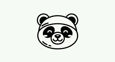 Cartoon panda face illustration © Ever