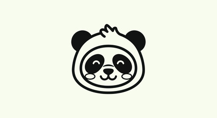 Cartoon panda face illustration © Ever