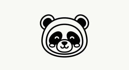 Cartoon panda face illustration © Ever