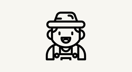 Obraz premium Cartoon farmer icon smiling