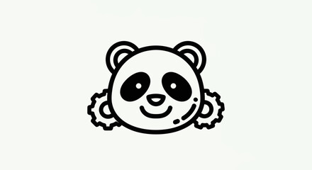 Cartoon panda face illustration © Ever