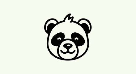 Cartoon panda face on white background © Ever