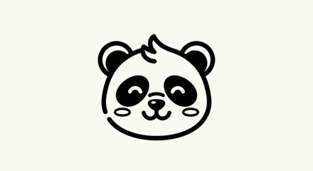 Cartoon panda face on white background © Ever