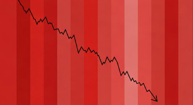 Downward Graph Decline Loss Failure Crisis Decrease Business Downfall Negative Trend Risk Recession Market Stock Diagram Fall Economy Depression