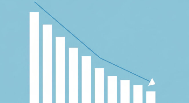 Downward Graph Illustration Depicting Market Downturn Economic Decline Negative Growth Trend Chart Recession Financial Crisis Decrease Loss