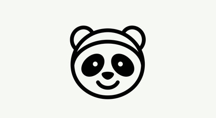Cartoon panda face smiling vector © Ever
