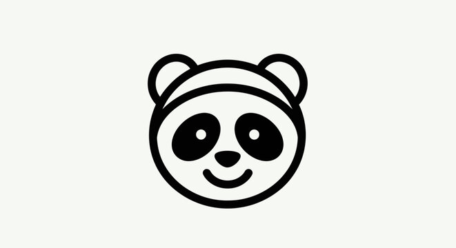 Cartoon panda face smiling vector