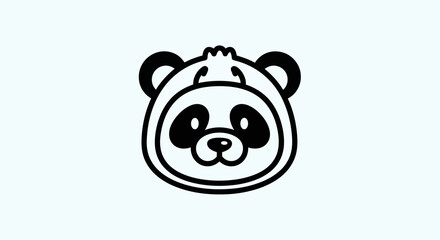 Cartoon panda head graphic design © Ever