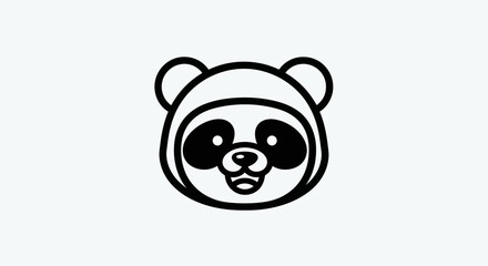 Cartoon panda head graphic design © Ever