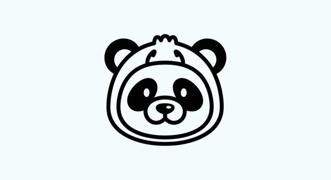 Cartoon panda head graphic design