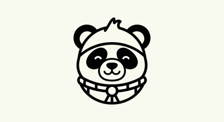 Cartoon panda head graphic design © Ever