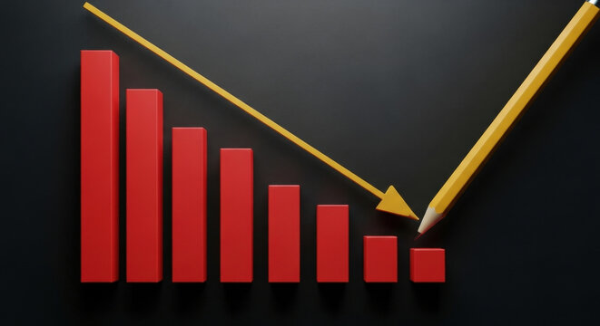 Economic Downturn Crisis Decrease Recession Financial Loss Risk Business Failure Chart Falling Diagram Arrow Going Down Negative Trend Problem Collapse