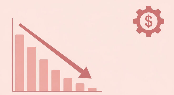 Economic Downturn Recession Concept Business Failure Collapse Financial Crisis Loss With Bar Chart Arrow Down Decrease Risk Money Problem Investment